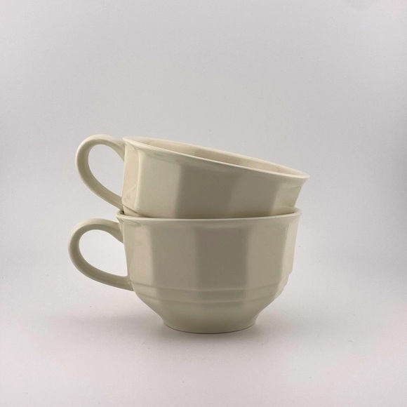 Vintage, "Heritage White" Coffee Cups by Pfaltzgraff, Set of 2 - Picture 1 of 7